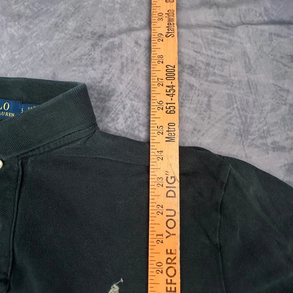 Polo‎ Ralph Lauren Mens Custom Slim Fit Polo Shirt Black Large Short Sleeve 0818
